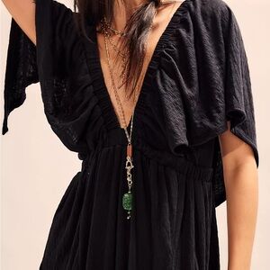 Free People la la black maxi dress